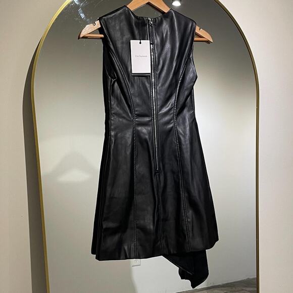 Black Faux Leather Dress - Picture 4 of 5